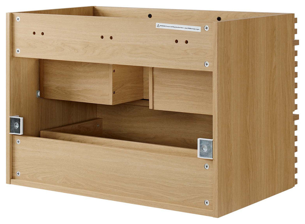 Render 30" Wall-Mount Bathroom Vanity, Oak