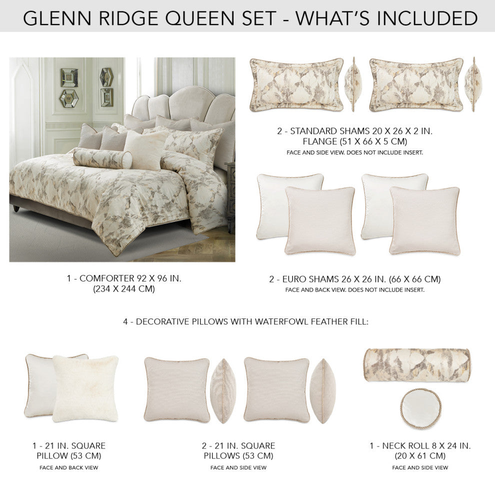 Glennridge 9-Piece Queen Comforter Set Frost