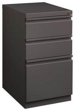 Scranton & Co 20" 3-Drawer Modern Metal Mobile Pedestal File Cabinet in Espresso