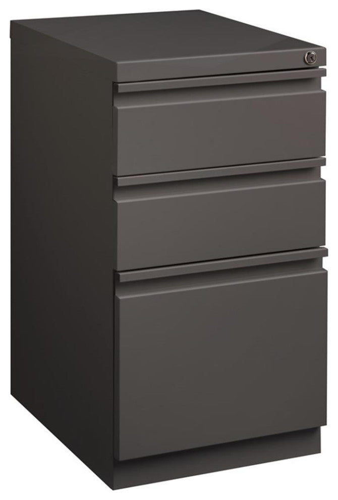 Scranton & Co 20" 3-Drawer Modern Metal Mobile Pedestal File Cabinet in Espresso