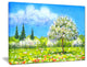 "Tree in Different Seasons" Watercolor Landscape Wall Art, 20"x12"