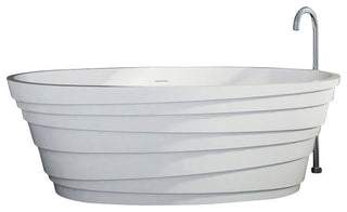 ADM Layered Freestanding Bathtub, White, 71", Matte White