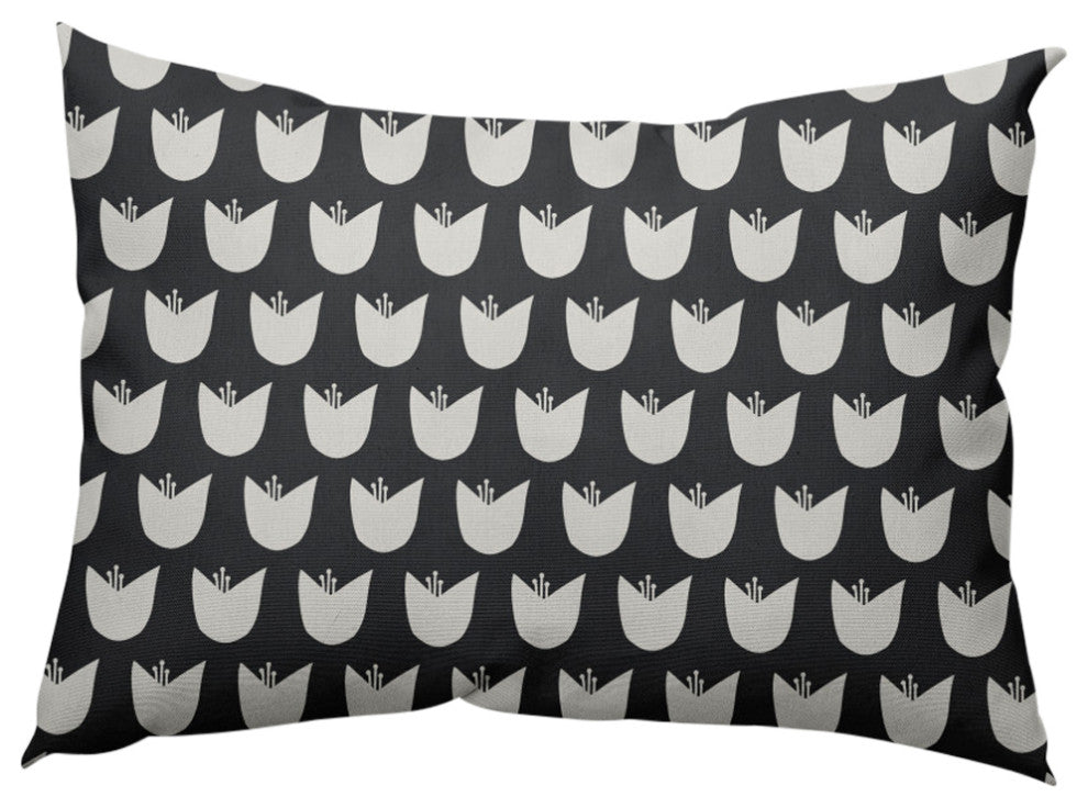 Simple Tulip Design Decorative Throw Pillow, Pepper, 14"x20"