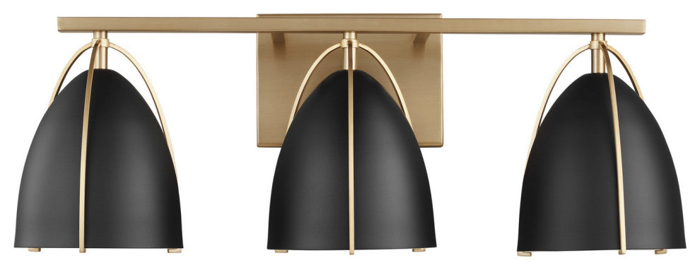 Norman 3-Light Wall / Bath, Satin Brass