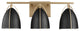 Norman 3-Light Wall / Bath, Satin Brass