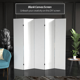 6' Tall Do It Yourself Canvas Room Divider, 5 Panel