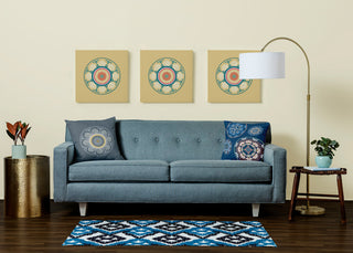 Hipster Soft Chenille Area Rug, Teal-Navy, 3'x5'