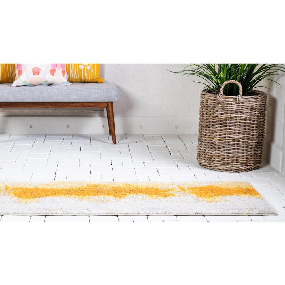 Rug Unique Loom Estrella Yellow Runner 2' 7 x 10' 0