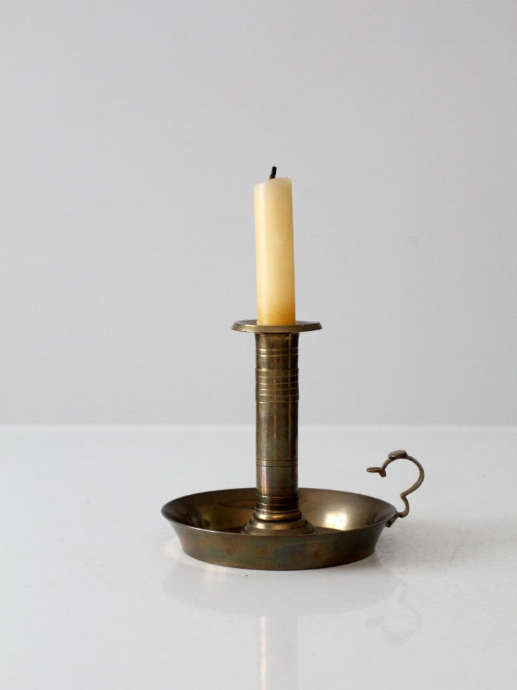 Consigned, Antique Brass Chamberstick