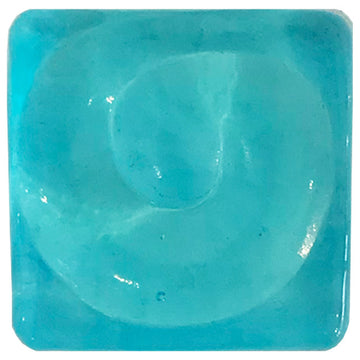 2x2 Snails Hand Poured Glass Tile, Aqua