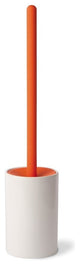 Skoati Ceramic Base with Silicon Toilet Brush, Orange