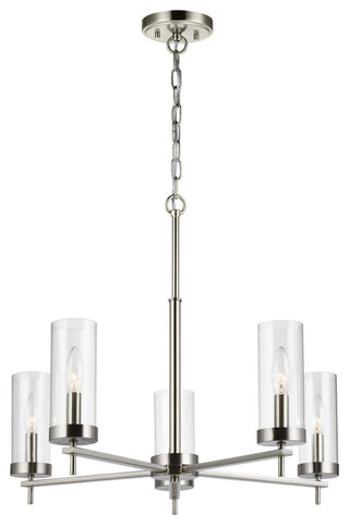 Zire 5-Light Chandelier, Brushed Nickel