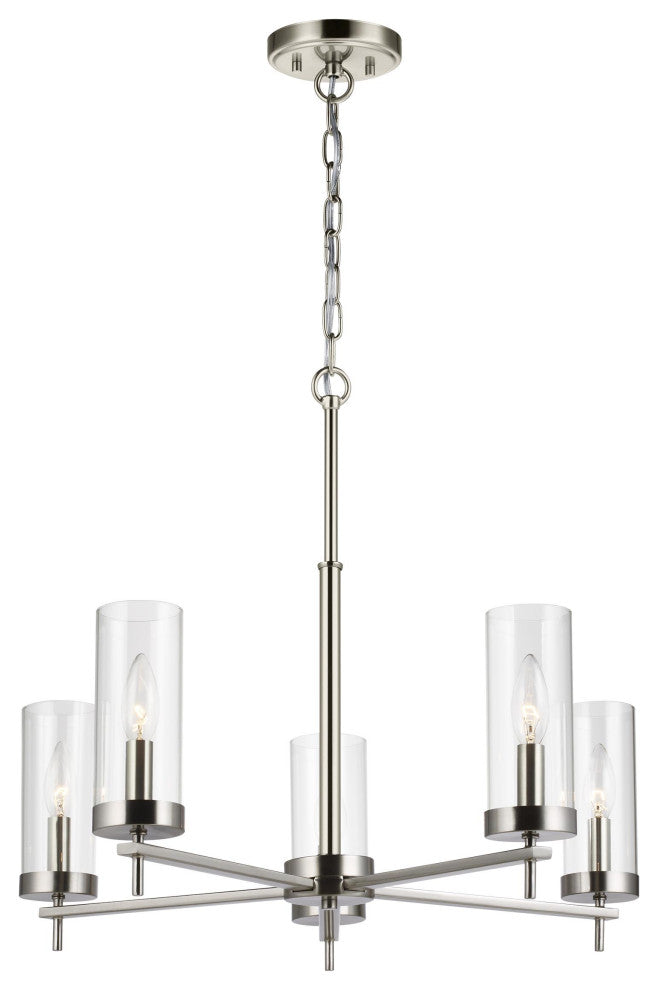 Zire 5-Light Chandelier, Brushed Nickel