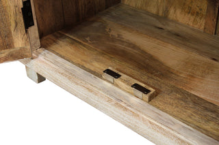 Jenna 2-Door Solid Wood Nightstand With Distressed White Finish