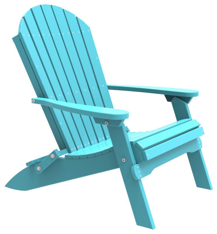 Poly Folding Adirondack Chair, Aruba Blue