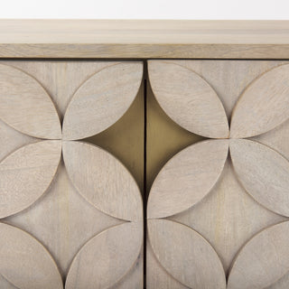 Close-up of the circular pattern detail on the front panel.
