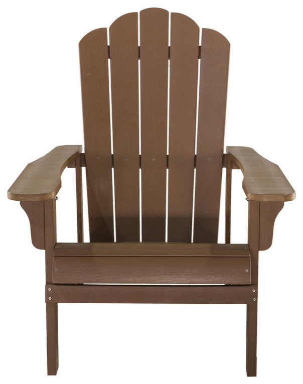 Orlando 3 Piece Plastic Wood Adirondack Bistro Set, Brown
