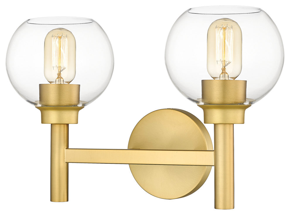 Zlite 7502-2V-BG 2-Light Vanity, Clear