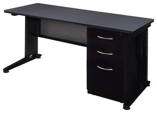 Fusion 72"X24" Single Pedestal Desk, Gray
