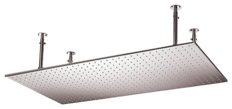 Fontana 20x40" Ceiling Mount Rain Shower Head, Brushed Nickel
