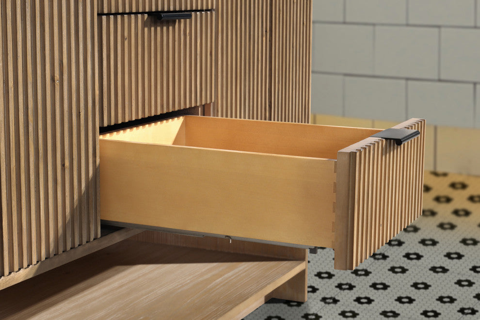 Ari Kitchen and Bath San Diego Bath Vanity, Weathered Fir, 55", Freestanding