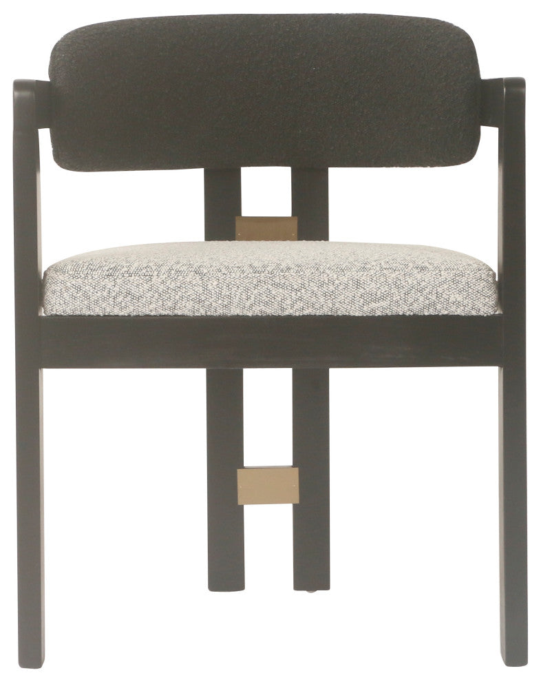 Conan Wood Dining Armchair Chair, Black and White