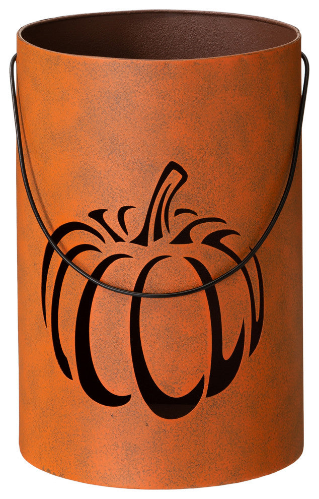 Metal Cutout Pumpkin Bucket,  Set of 2