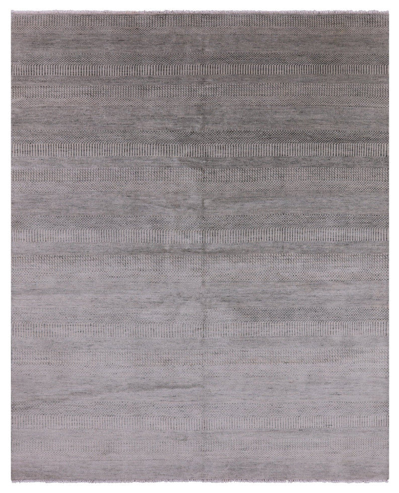 8' 2" X 10' 2" Hand Knotted Savannah Gabbeh Wool and Silk Rug Q4556