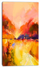 Colorful Yellow Red Floral Background, Large Floral Canvas Art Print, 16"x32"