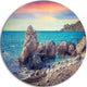 Sunrise In Spring Panorama, Seashore Disc Metal Wall Art, 23"