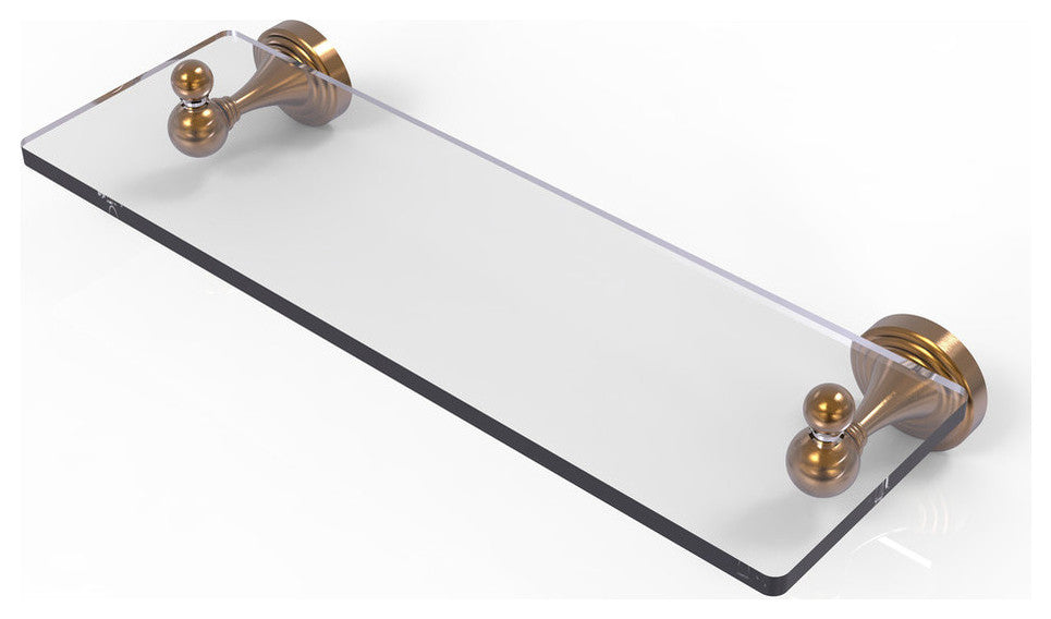 Sag Harbor 16" Glass Vanity Shelf with Beveled Edges, Brushed Bronze