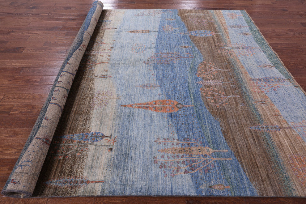 8' 10" X 11' 10" Persian Gabbeh Tribal Handmade Wool Rug Q7928