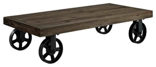 Garrison Wood Top Coffee Table, Brown