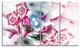 Pink Roses Fractal Design, Abstract Canvas Art Print, 48"x28", 4 Panels