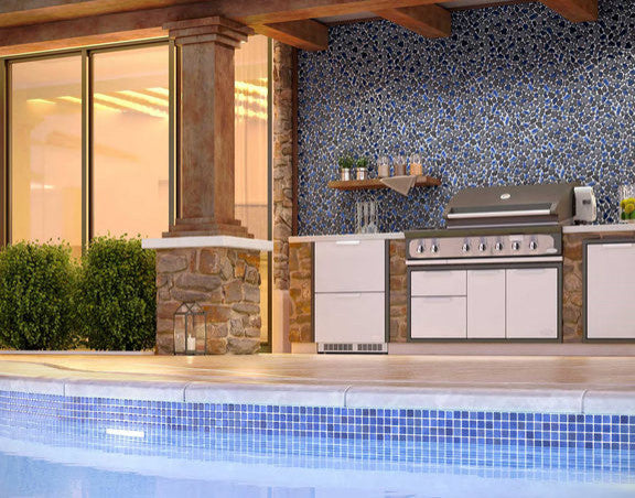 Pele Glazed Pebbles Series Royal Ocean Mosaic Stone Tile for Floors Walls