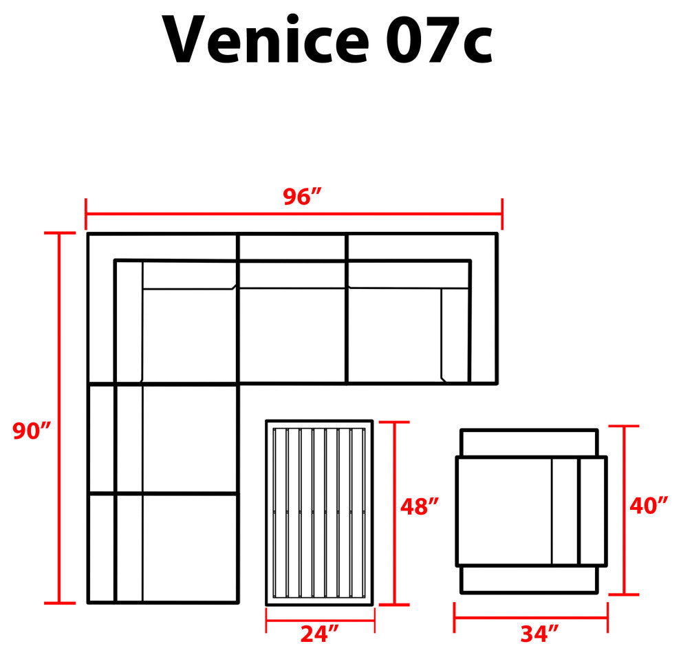 Venice 7 Piece Outdoor Wicker Patio Furniture Set 07c