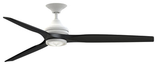 Fanimation Spitfire 64" Fan/LED Light, matte White, Matte White/Black Blades