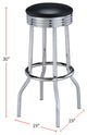 Retro Chrome Swivel Soda Fountain Bar Stools, Set of 2, Black