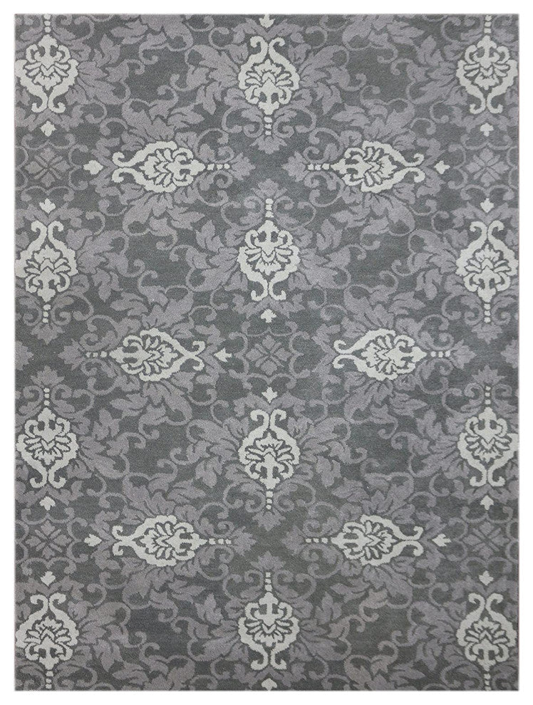 8" X10" X 0.5" Blue Wool Area Rug