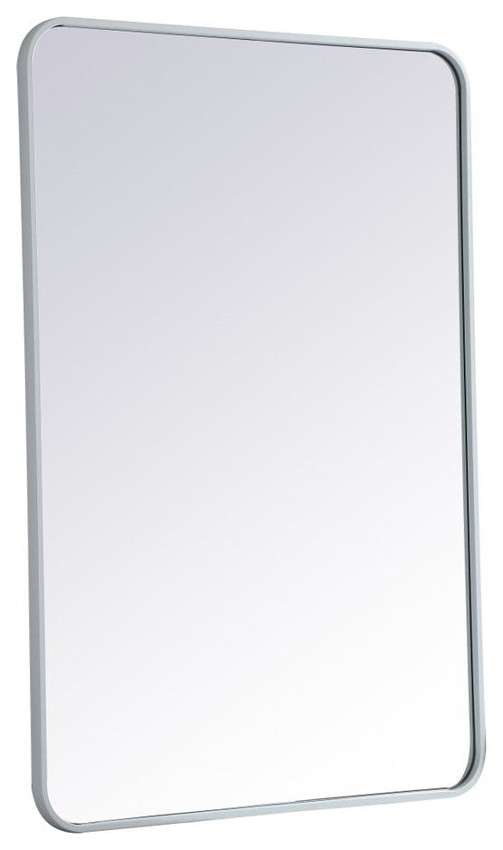 Elegant Decor MR802740WH Soft Corner Metal Rectangular Mirror, 27"x40"