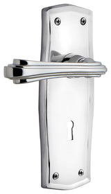 Prairie Plate With Keyhole Fleur Lever, Bright Chrome, Left-Handed