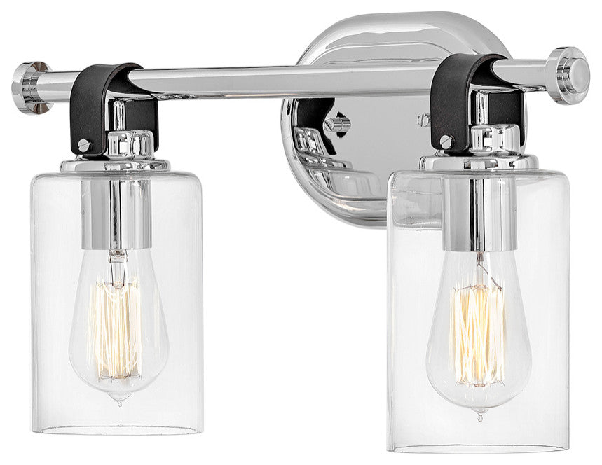 Hinkley Halstead Small Two Light Vanity, Chrome