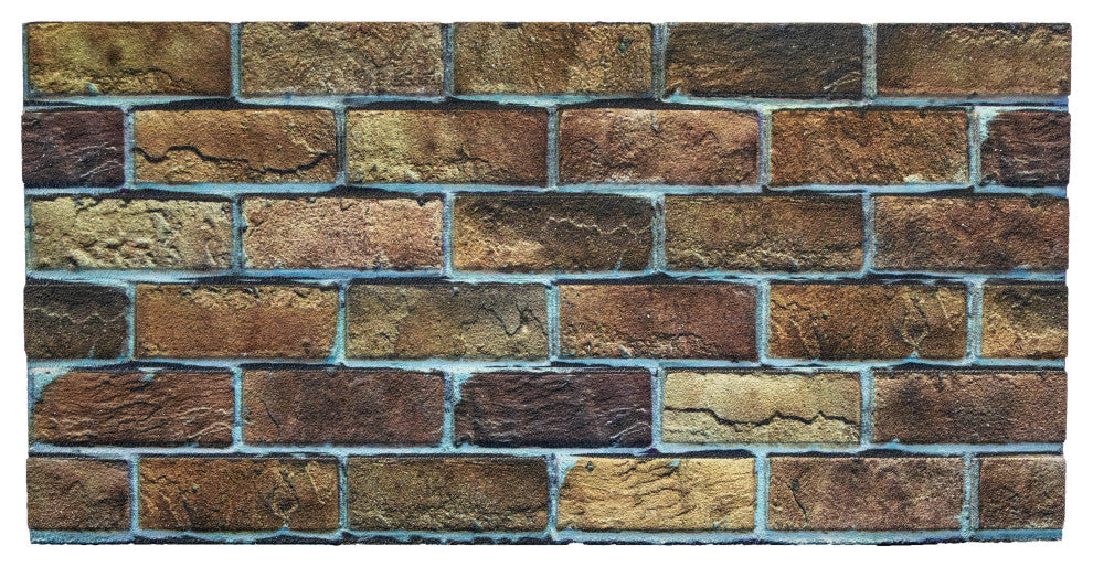 Faux Brick 3D Wall Panels, Beige Brown, Set of 10, Covers 54 sq ft