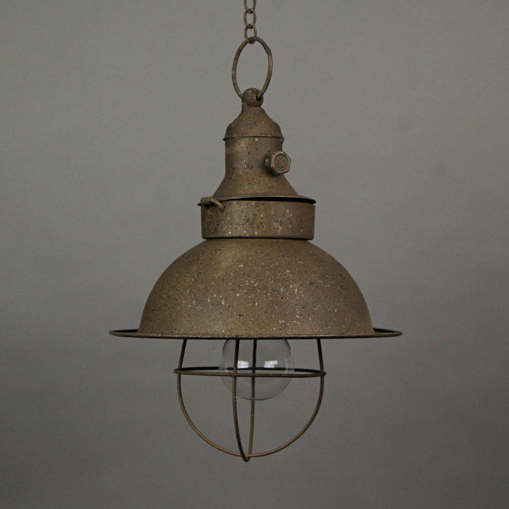 Antique Farmhouse LED Pendant Light Battery Operated Timer Hanging Accent Lamp