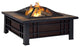 Outdoor Steel Wood Burning Fire Pit Table With Spark Screen And Log Poker Tool