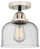 Large Bell Semi-Flush Mount, Black Polished Nickel, Seedy, Seedy