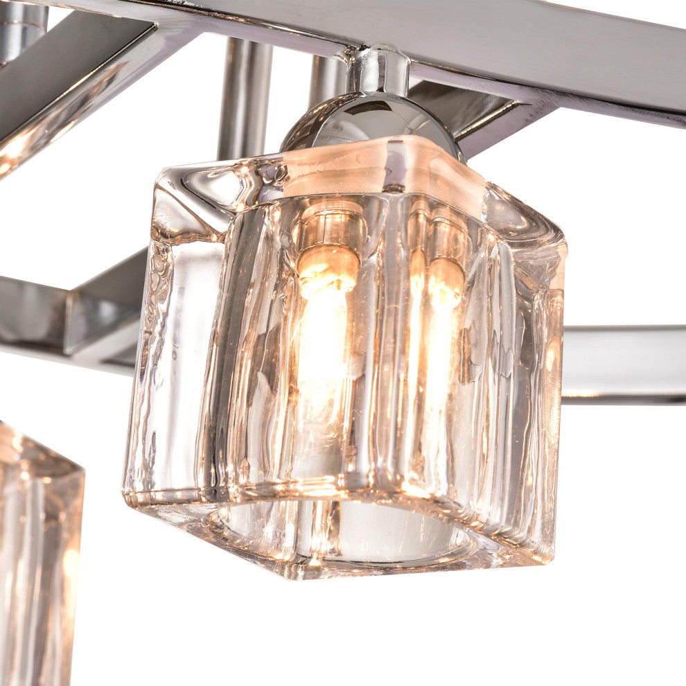 Ruby 6-Light Chrome Flush Mount With Clear Shades