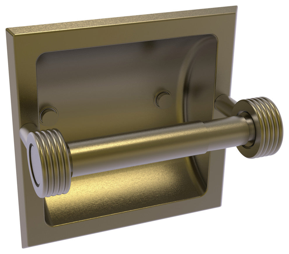 Continental Recessed Toilet Tissue Holder Groovy Accents, Antique Brass