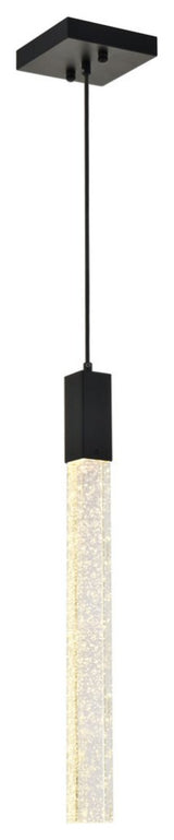 Elegant Lighting Weston 1-Light Modern Metal and Crystal Pendant in Black