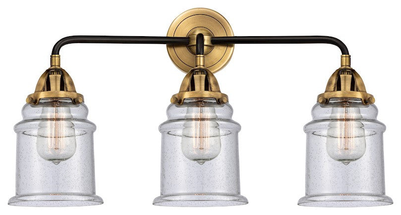 288-3W-BAB-G184 Canton 3 Light 24" Bath Vanity Light, Black Antique Brass